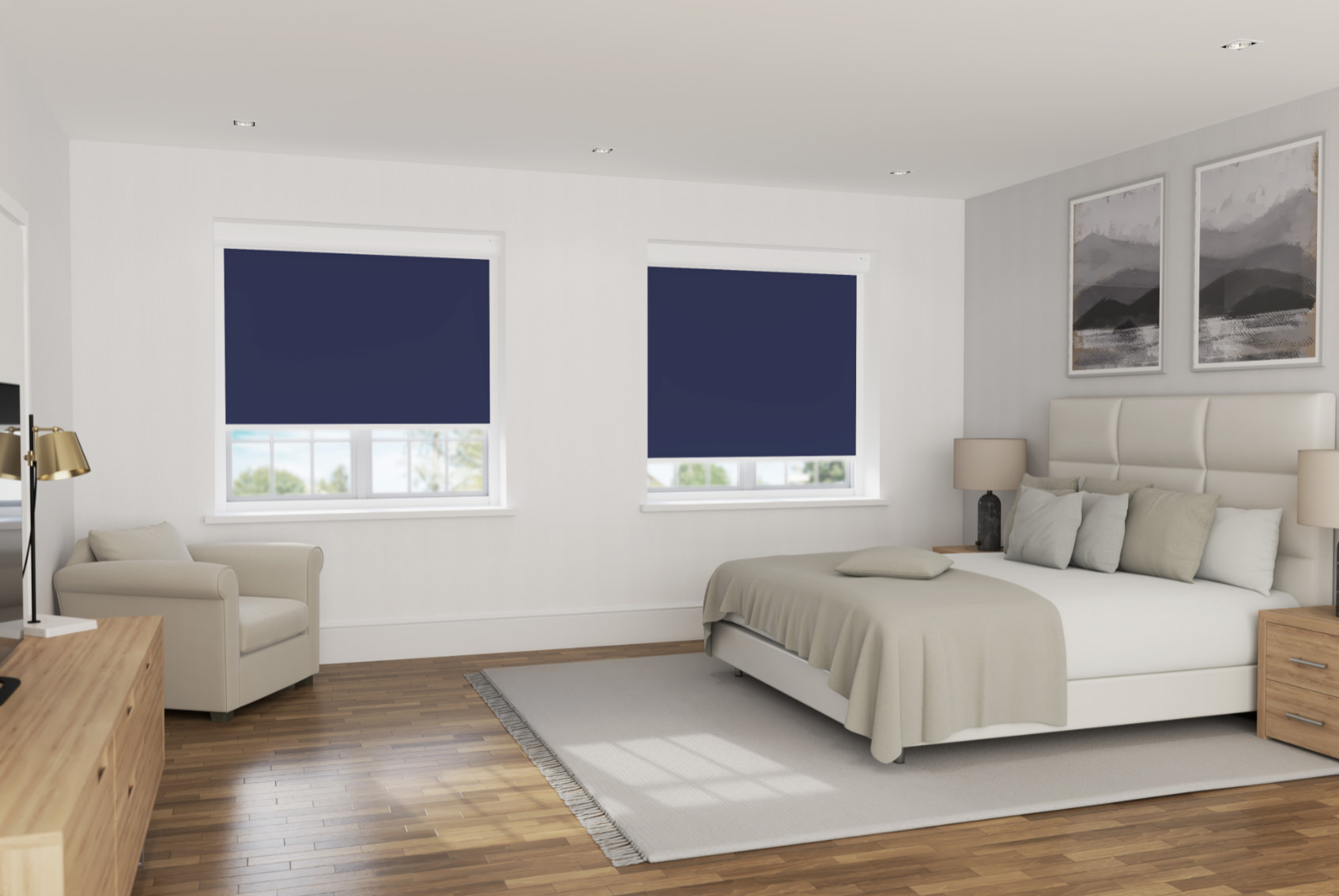 Bosa Oxford Blue Blackout Cassette Battery / Solar Blind