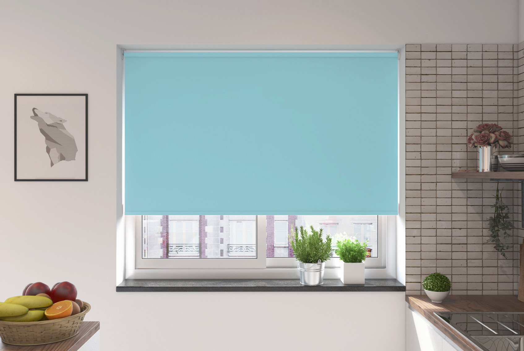 blackout roller blind white